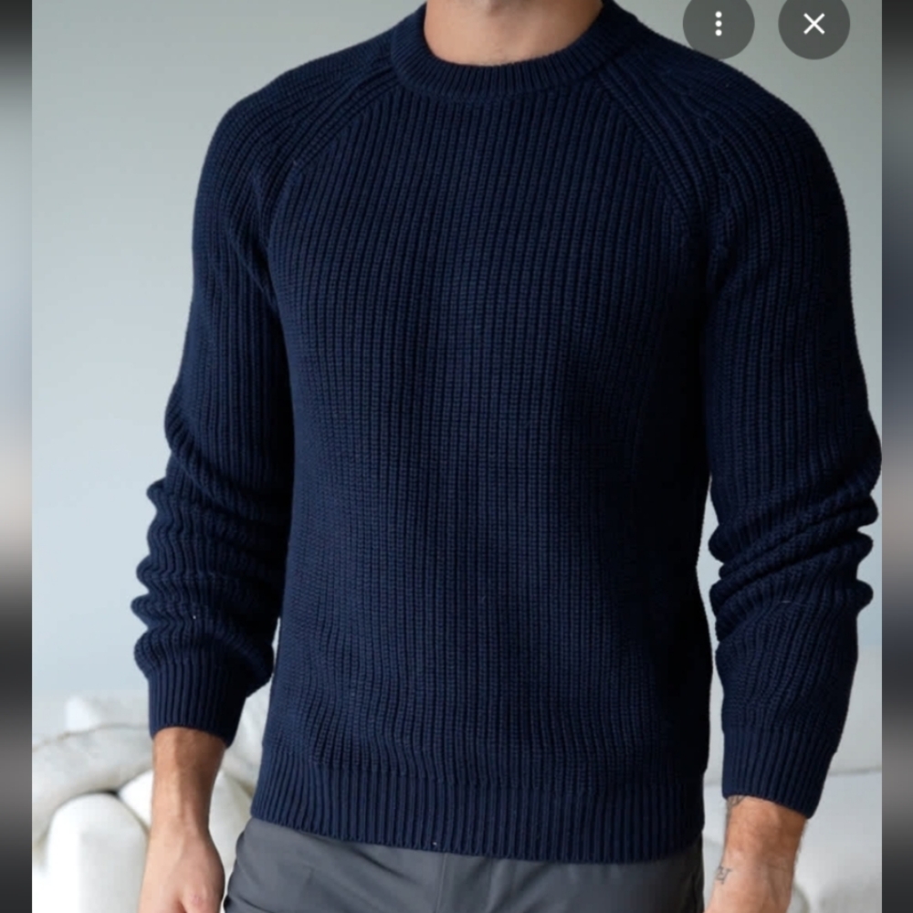 Quince Organic Cotton Ribbed Crew Neck Sweater